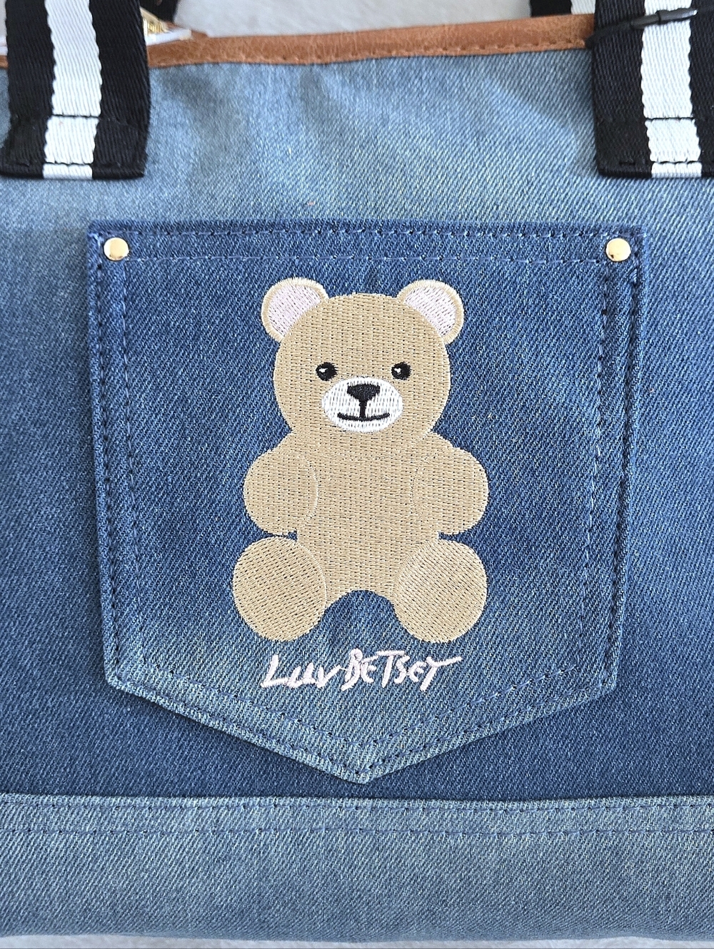 Luv Betsey💋 By Betsey Johnson Denim Teddy Bear🧸 Bag👜 - NWT - Picture 14 of 16